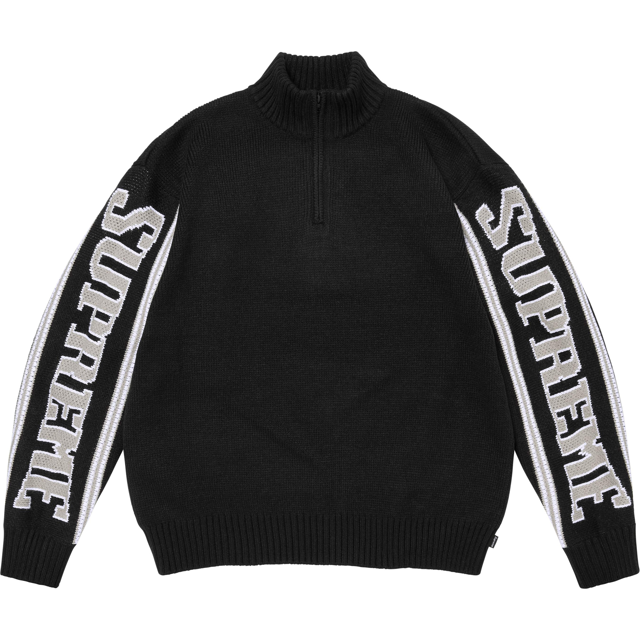 Jacquard Sleeve Half Zip Sweater view 8
